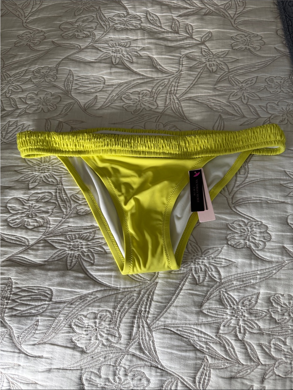 Victoria's Secret Neon Yellow Bikini Bottom size L new